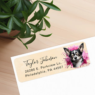 Chihuahua-hond retouradreslabel etiket
