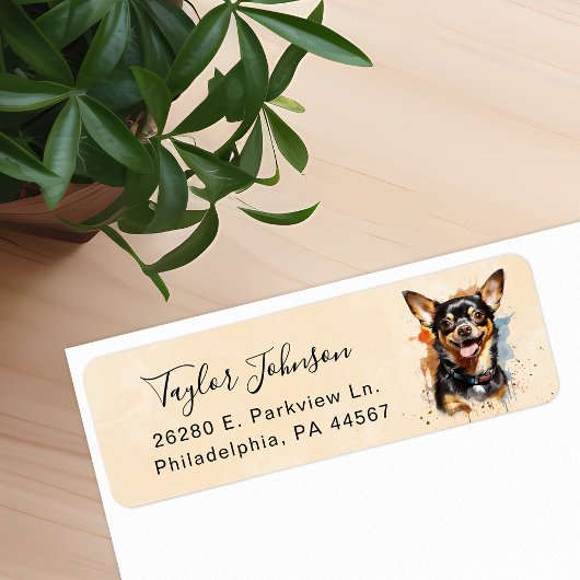 Chihuahua-hond retouradreslabel etiket