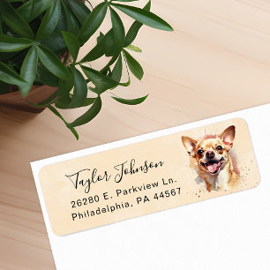 Chihuahua-hond retouradreslabel etiket