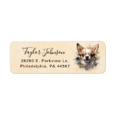 Chihuahua-hond retouradreslabel etiket (Voorkant)