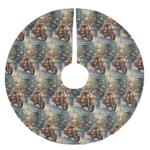 Chihuahua Hond Rijden Motorfiets Kerstmis Kerstboom Rok