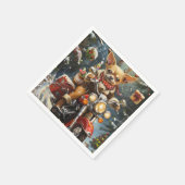 Chihuahua Hond Rijden Motorfiets Kerstmis Servet (Hoek)