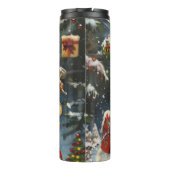 Chihuahua Hond Rijden Motorfiets Kerstmis Thermosbeker (Achterkant)