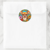 Chihuahua hond ronde sticker (Tas)