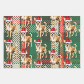Chihuahua hond rood en groen geplakt Kerstmis Inpakpapier Vel (Voorkant 2)