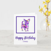 Chihuahua Hond Silhouet Leuke PPY&B Verjaardag Kaart (Gele Bloem)