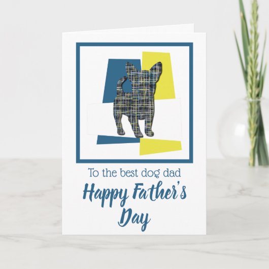 Chihuahua-hond Silhouette Driekleur Vaderdag Kaart (Voorkant)