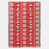 Chihuahua Hond Silhouetten Kerstpatroon Rood Deken (Voorkant Verticaal)