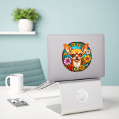Chihuahua-hond Sticker (Laptop op bureau)