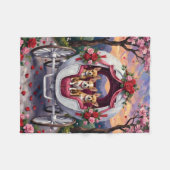 Chihuahua-hond Valentijnsdag Fleece Deken (Voorkant (Horizontaal))
