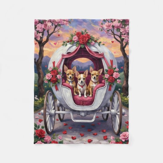 Chihuahua-hond Valentijnsdag Fleece Deken (Voorkant)