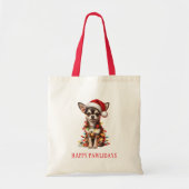 Chihuahua Hond verstrikt in kerstverlichting Tote Bag (Voorkant)