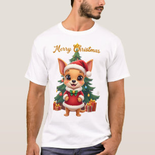 Chihuahua-hond vrolijk kerstfeest t-shirt