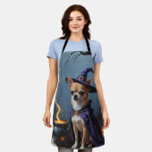 Chihuahua-hond Whimsical Halloween-schilderij Schort (Gedragen)