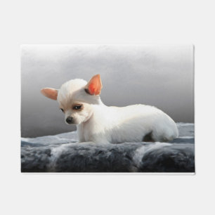 Chihuahua Hond Zittend Hond Portret Kunst Schilder Deurmat