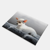 Chihuahua Hond Zittend Hond Portret Kunst Schilder Deurmat (Schuin)