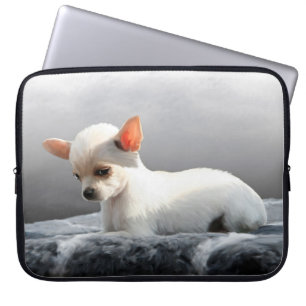 Chihuahua Hond Zittend Hond Portret Kunst Schilder Laptop Sleeve