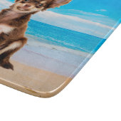 Chihuahua Hond Zittend op Tropisch Strand Snijplank (Hoek)