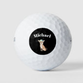 Chihuahua Hond Zwart Persoonlijk Golfballen (Voorkant)
