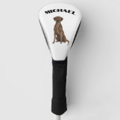 Chihuahua Hond Zwart Persoonlijk Golfheadcover (Voorkant)