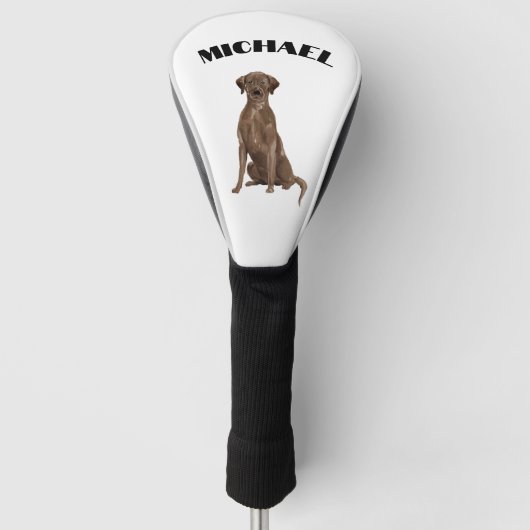 Chihuahua Hond Zwart Persoonlijk Golfheadcover (Voorkant)