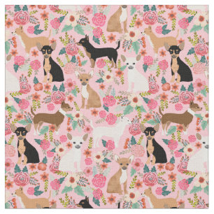 Chihuahua honden  floralen roze stof