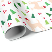 Chihuahua Honden in de Kerstman Hoeden Kerstmis WI Cadeaupapier (Rol Hoek)