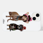 chihuahua-honden in winterse petten met poompoms Case-Mate iPhone case (Achterkant (horizontaal))