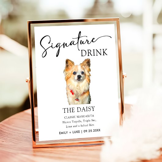 Chihuahua Hondenbruiloft Handtekening Drink Teken Poster
