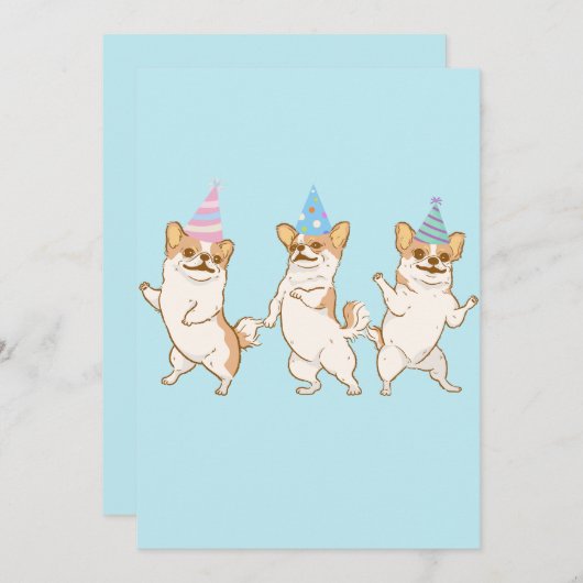 Chihuahua hondendansfeest feestdagenkaart (Voorkant / Achterkant)