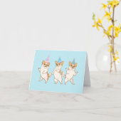 Chihuahua hondendansfeest Gelukkige verjaardag Kaart (Gele Bloem)