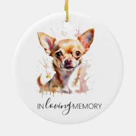 Chihuahua-hondenherdenking waterverf kerst keramisch ornament