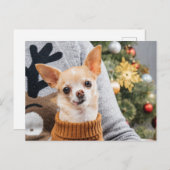 Chihuahua Hondenkerst w / Kerstboom Post Kaart (Voorkant / Achterkant)