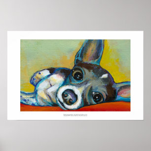 Chihuahua hondenkunst - schattig leuk portret schi poster