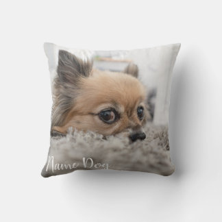 Chihuahua hondenkussen bedrukt met kattennaam (2 s kussen