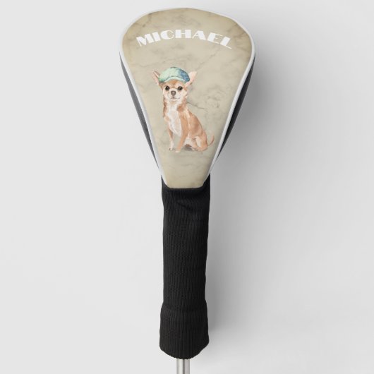 Chihuahua Hondenliefhebber Cream Persoonlijk Golfheadcover (Voorkant)