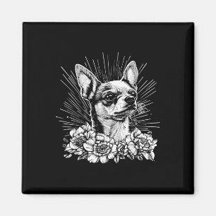 Chihuahua Hondenliefhebber Retro Style Tattoo Magneet