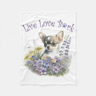 Chihuahua Hondenmoeder Bloemstuk Fleece Deken
