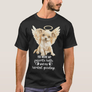 Chihuahua-hondenmonument engel pootafdrukken vleug t-shirt