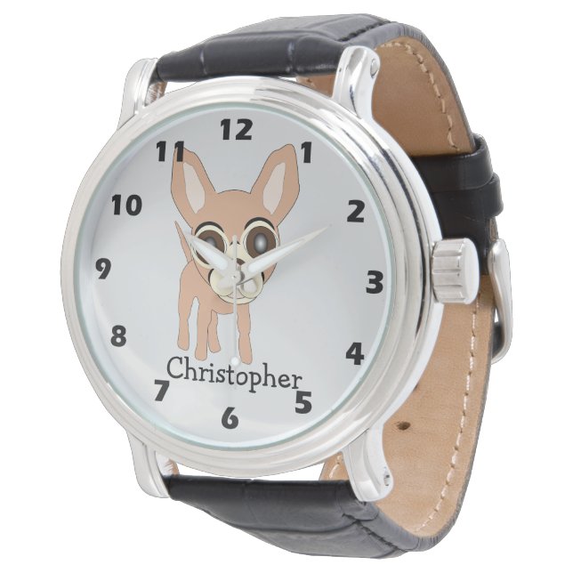 Chihuahua hondenontwerp horloge (Gekanteld)