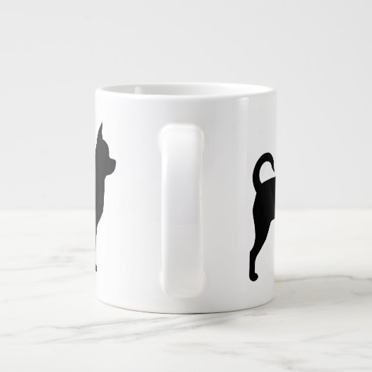 Chihuahua Hondenras Silhouettes Grote Koffiekop (Achterkant)