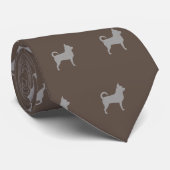 Chihuahua Hondenras Silhouettes Pattern Stropdas (Opgerold)