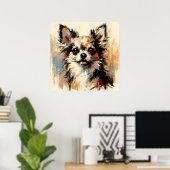 Chihuahua-hondkunstposter Poster (Thuiskantoor)