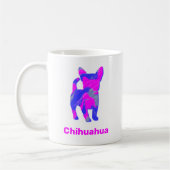 Chihuahua Hot Pink & Blue Silhouette Dog White Koffiemok (Links)