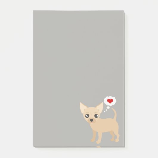 Chihuahua houdt van rood hart post-it® notes (Voorkant)