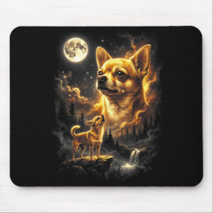 Chihuahua huilend naar de maan retro vintage 90s muismat