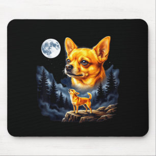 Chihuahua huilend naar de maan vintage honden kuns muismat