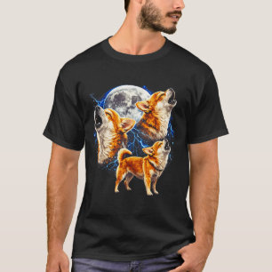 Chihuahua huilt naar de maan vintage grappig drie t-shirt