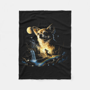 Chihuahua huilt naar de maan vintage grappig fleece deken