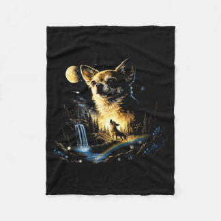 Chihuahua huilt naar de maan vintage grappig fleece deken